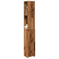 vidaXL Armario de baño madera contrachapada 25x26,5x170 cm en color Blanco/Roble Sonoma/Gris sonoma y más | almacenamiento funcional diseño moderno para baño dormitorio sala - details 7