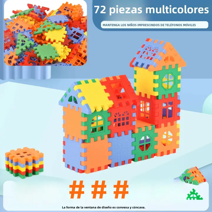 Bloques De Construcción De Casa Grande Para Niños Y Niñas Diseño De Ventanas Simulación Creación De Construcción En Kindergarten Material Plástico Adecuado Para Edad 7-12 Años - 1