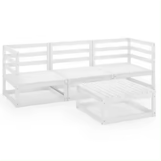 VIDAXL 3075325 juego de muebles de jardín fabricado en madera maciza de pino en color blanco - 1