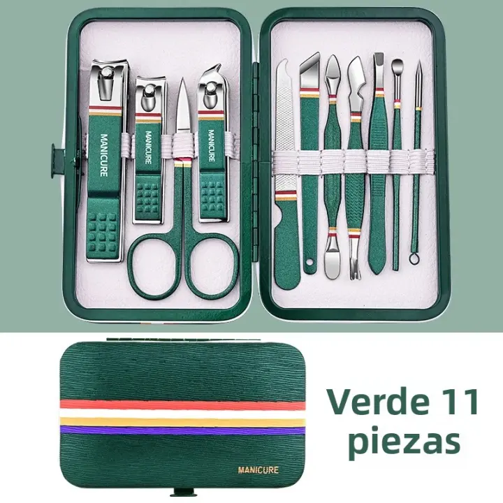 Juego De Cuidado De Uñas De Acero Inoxidable 9-19 Piezas Con Bolsa Plegable Herramientas De Belleza Para Manicura Y Maquillaje - 1