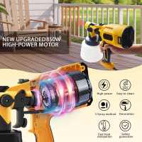 Pistola pulverizadora eléctrica de 1800W, 220V, pulverizador de pintura HVLP de alta potencia, cepillo de aire con revestimiento de acero para muebles de coche, boquilla de cobre de 0.8+1.0+1.5+1.8+2.0+2.5mm - details 1