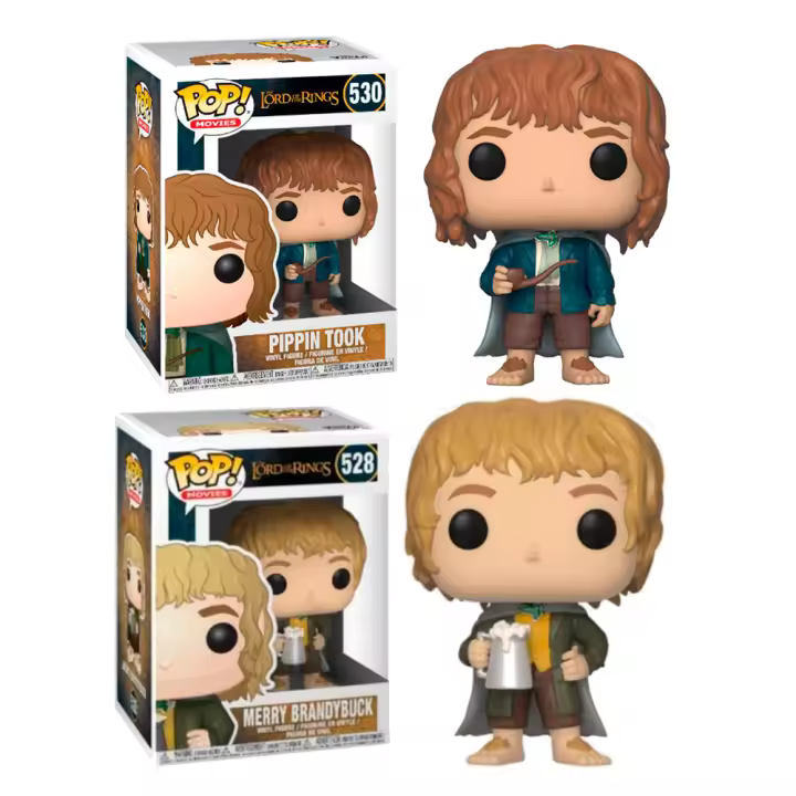 Funko Pack Merry Brandybuck Brandigamo Pippin Took  Hobbit Señor de los ANillos Lors of The Rings 528  530 Pop Vinyl - 1