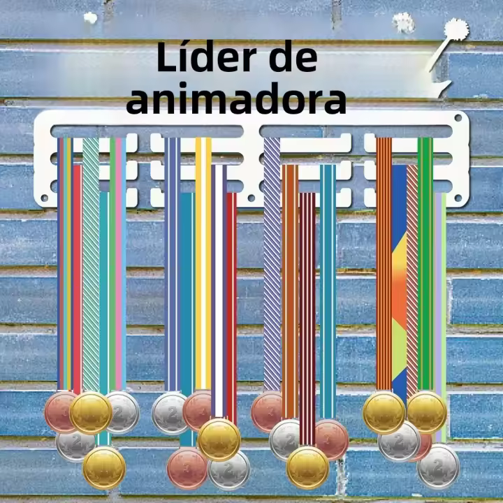 Estante De Medallas De Cheerleader Soporte Para Medallas De Deportes Metal Hierro Pequeño Montaje En Pared Decoración Para Casa Y Carreras - 1