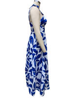 BAMBOOBOY Vestido Largo De Verano Para Mujer Con Estampado De Encaje Spaghetti Strap V-Neck Sundress De Playa Vestido De Fiesta De Poliéster Con Estiramiento Ligero - details 10