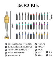 Kit De Destornilladores Precisi\u00f3n 37PCS Con Dise\u00f1o De Gravedad Baja Y Mango Magn\u00e9tico Y Piezas De Acero S2 Para Reparaci\u00f3n De Electr\u00f3nica - details 14