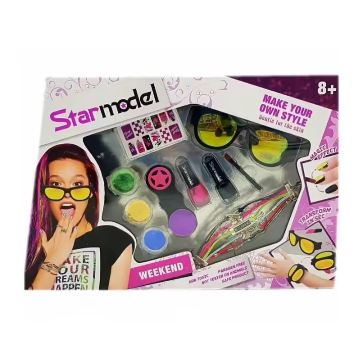 Valuvic STARMODEL FIN DE SEMANA MAQUILLAJE DE UÑAS, PULSERAS Y GAFAS DE MODA PARA JUGUETES DE HABILIDADES BÁSICAS - 1