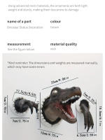 3 Pcs Decoración De Pared Con Velociraptor Figura De Dinosaurio 3D Para Fiesta De Vacaciones Adornos De Pared De Resina - details 2