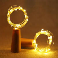 Luces LED Para Botella De Vino Barra 2M Decoración De Navidad Lámpara De Hadas De Cobre Cadena De Luces Festivas Incluye Batería - details 5
