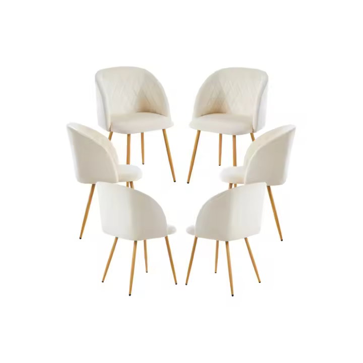 Pack 6 Sillas Velt Terciopelo - Beige - 1