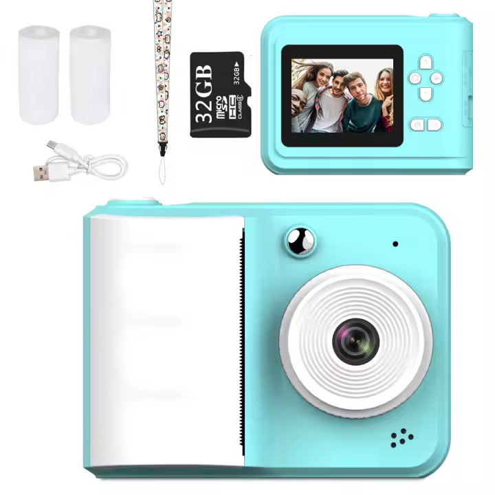 Cámara de impresión instantánea para niños,Vavupo Cámara Instantánea para Niños , Pantalla Digital de 6,1 cm with Grabación 1080P, 4800x3200 Píxeles, Diseño Portátil, Badería Recargable de Lithium 18650, alimentación Dual USB,maquillaje Infantil - 1