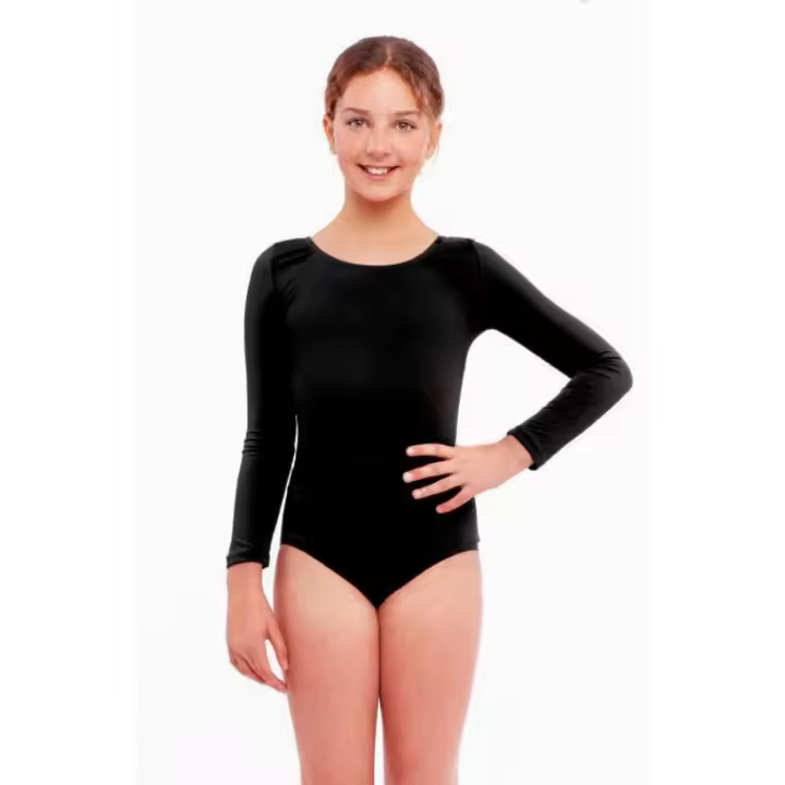 Traje de baile de Ballet  para niñas mujeres, mango largo y cuello redondo, leotardo de gimnasia para niños, Ropa de baile - 1