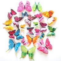 12Pcs Pinturas Murales Mariposa 3D Multicolor Doble Capa Alas Adhesivo Magnético PVC Decoración De Cocina Para Niños Y Fiesta - details 0