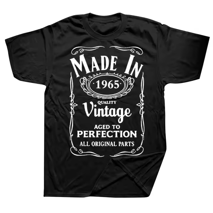 Camiseta Vintage De 1965 Para Hombres Y Mujeres Talla Grande Cuello Redondo Estilo Harajuku Casual Diario Unisex Tees De Poliéster - 1