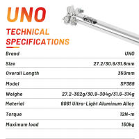 UNO Post De Silla De Bicicleta Ultraligero De Aluminio MTB 25.4/27.2/28.6/30.9/31.6*350/400mm Piezas De Tubo De Silla De Carretera Y Montaña - details 9