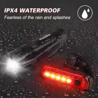Juego de luces para Bicicleta recargables por USB ultrabrillantes, powerful Luz trasera y trasera para Bicicleta, 4 Modos de Luz - details 4