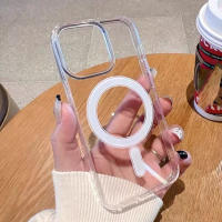 Funda Magnética Para iPhone Con Carga Inalámbrica Compatible Con Magsafe Transparente Antigolpes Resistentes a Los Choques Para iPhone 11 pro Max Hasta iPhone 15 Air - details 1