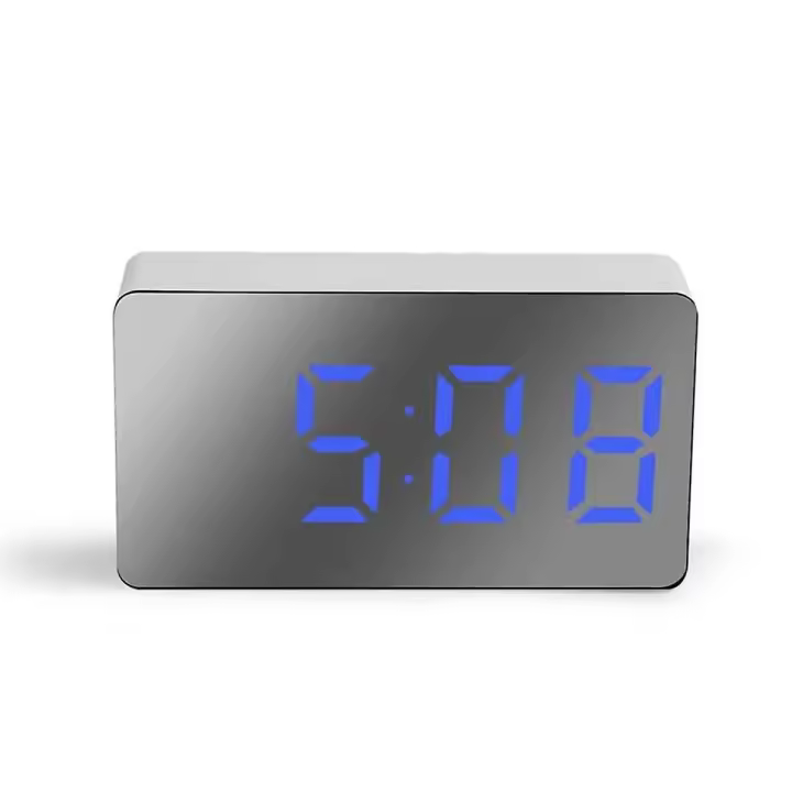 Reloj despertador Digital con espejo Led, despertador de mesa, despertador silencioso - 1