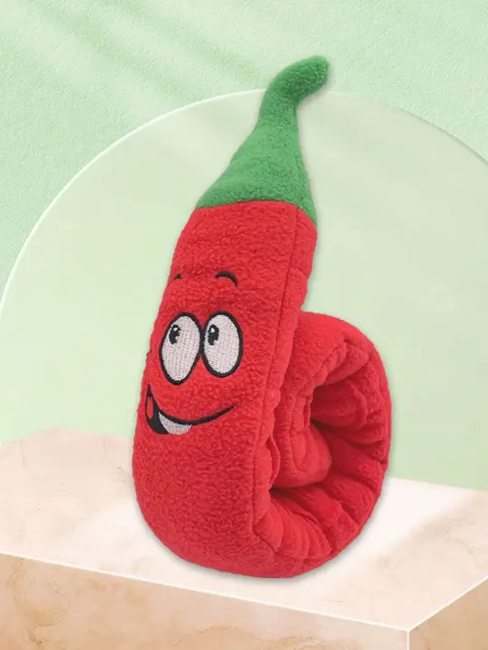 Juguetes Para Perros Interactivos De Tamaño Pequeño Mediano Grande Con Sabor a Pimiento Rojo Suave Y Sonoro Para Juego Y Olfato - 1