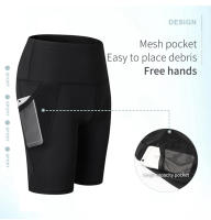 Shorts De Yoga Para Mujer Verano 2023 Cintura Alta Compresión Secado Rápido Running Fitness Con Diseño De Bolsillos - details 4