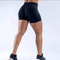 Shorts De Yoga Sin Costuras 4.5" Para Mujer Con Efecto Scrunch Y Levantamiento De Glúteos Pantalones De Gimnasio Para Correr Tejidos De Nylon Y Spandex Tallas XS a XL - details 14