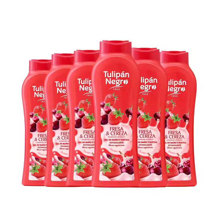 TULIPAN NEGRO Gel de baño Fresa y Cereza botella 650 ml - 6 Unidades Briseis S.A. - 1