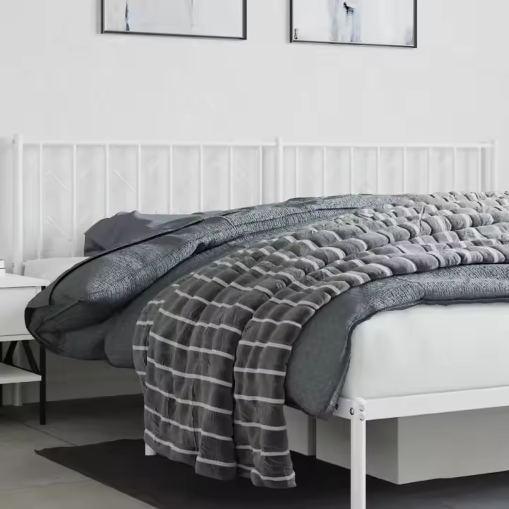 vidaXL Cabecero de metal blanco 200 cm - 1