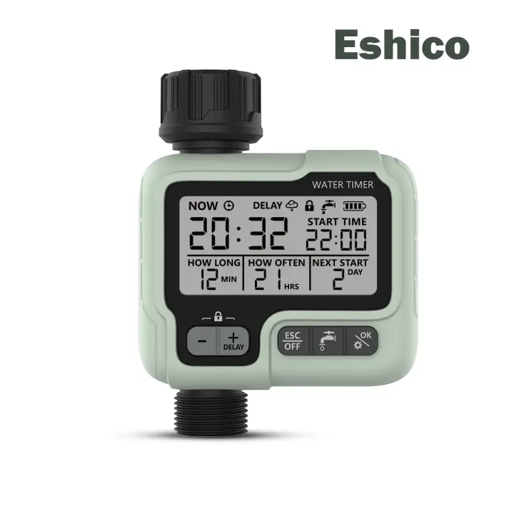 Eshico HCT-322 Timer De Agua Automático Para Jardín Máquina De Riego Digital Inteligente Con Válvula De Soplete Para Uso Exterior Ahorro De Agua Y Tiempo - 1