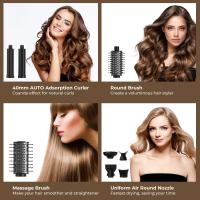 Cepillo de secador de pelo, potente secador de pelo 8 en 1, equipado con un rizador automático de iones negativos de alta velocidad de 110.000 rpm, sistema profesional de modelado y secado de aire con cabello rizado abundante - details 1