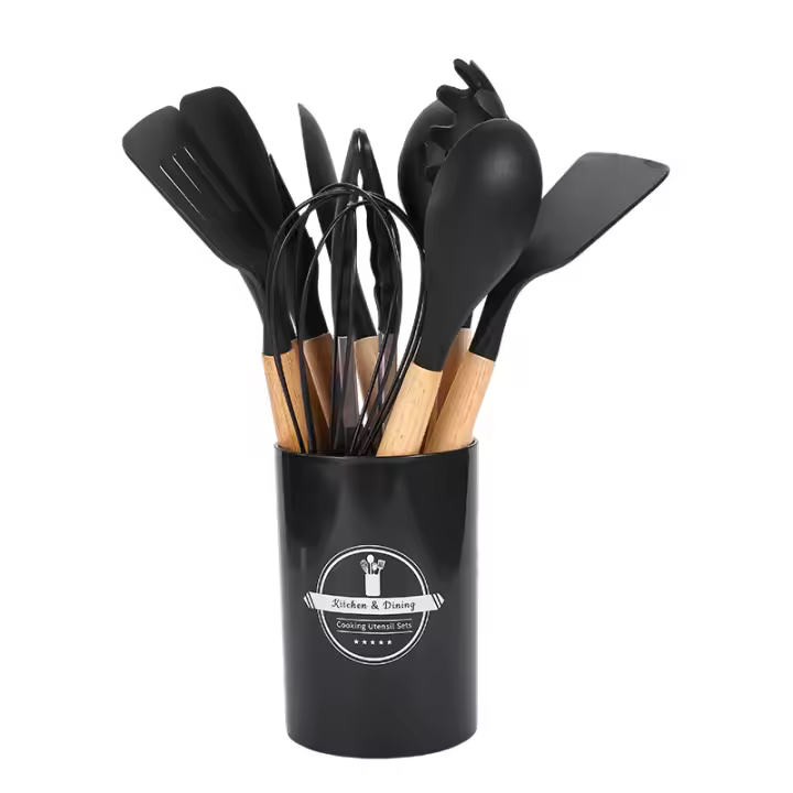 Set de Utensilios de cocina de silicona y Madera para el hogar, restaurative, Cocina - 1