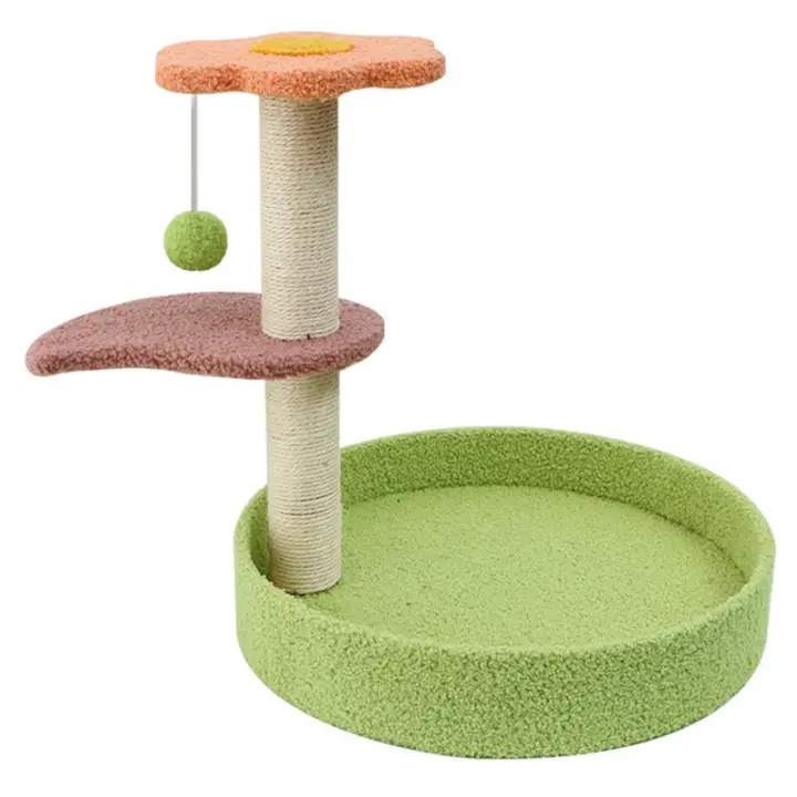 Juguete Para Gatos Grande Arco De Agarre Con Nido Y Plataforma De Salto Integrado Casa De Gatos En Colores Material De Pelo - 1