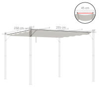 Outsunny Cubierta para Pérgola Techo de Repuesto Retráctil para Sombrilla Toldo de Tela para Cenador Jardín con 10 Orificios de Drenaje - details 2
