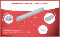 Banner - Pantalla estanca 2 tubos 120 cm