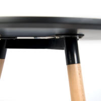 ORION91 Mesa Ø80cm Tablero Doble Negro 3 Patas Redonda Madera de Haya Nórdico Comedor Salón Cocina Teletrabajo Oficina - SpazioLuzio - details 1