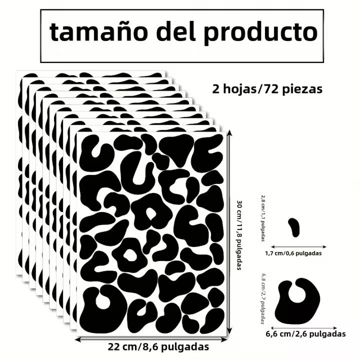 72 Piezas De Pegatinas De Coche Con Estampado De Leopardo Para Decoración Creativa De Casa Y Auto Vínculo Vinilo Impermeable Para Bumper Espejo Retrovisor Y Ventanas - 1