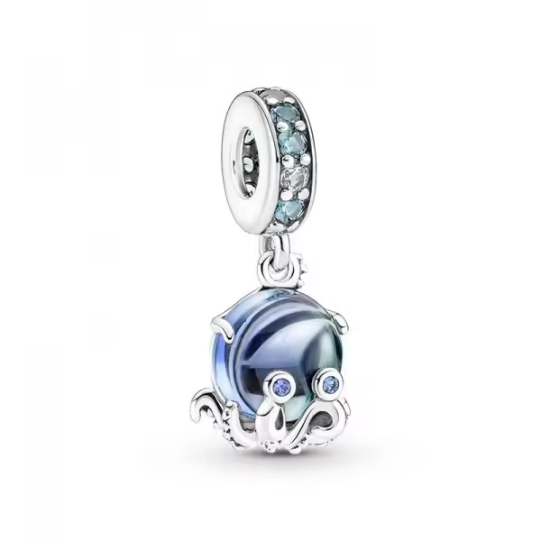PANDORA Charm Colgante Pulpo de Plata y Murano con Cristales Sintéticos - 1