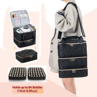 Bolsa de almacenamiento de uñas extraible de gran capacidad de Tres Capas puede servir 84 botellas de Caja de Luz de uñas - details 4