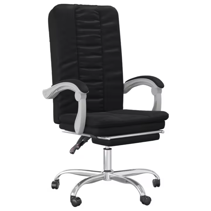 Silla de oficina reclinable de cuero sintético Negro - 1