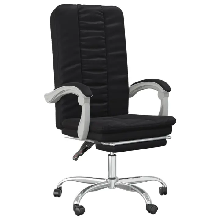 Silla de oficina reclinable de cuero sintético Negro - 1
