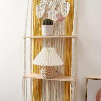 Tapiz tejido de pared de macrame, decoración Boho, 16x39 pulgadas macrame pared arte tejido a mano tapices de pared decoración de pared para sala de estar dormitorio - details 3