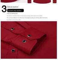 Camisa De Manga Larga Para Hombres Estilo Coreano Negocios Slim Fit Color Sólido Algodón Delgado Para Primavera Otoño - details 2
