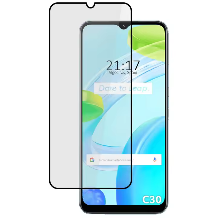 Protector Cristal Templado Completo 5D Full Glue Negro para Realme C30 Vidrio - 1