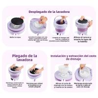 Máquina De Lavar Portátil De 7L Plegable Pequeña Con Modos Automáticos Cesta De Ropa Máquina De Lavar Para Viajes Y Uso Doméstico - details 15