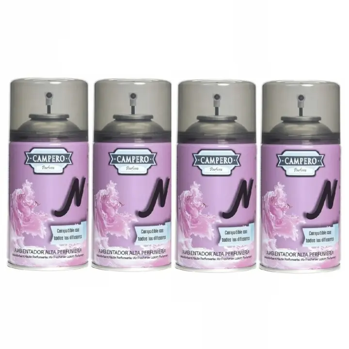CAMPERO Tronic Parfum, Ambientador N En Aerosol 250ml, Pack 4 Recambios, Dosificador Automático, Apto Para Todos Los Difusores Del Mercado, Aroma Intenso y Duradero - 1