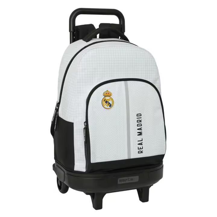MOCHILA GRANDE CON RUEDAS COMPACT EXTRAIBLE REAL MADRID 1ª EQUIP. 24/25 33X45X22 CM (Safta 612454918) - 1