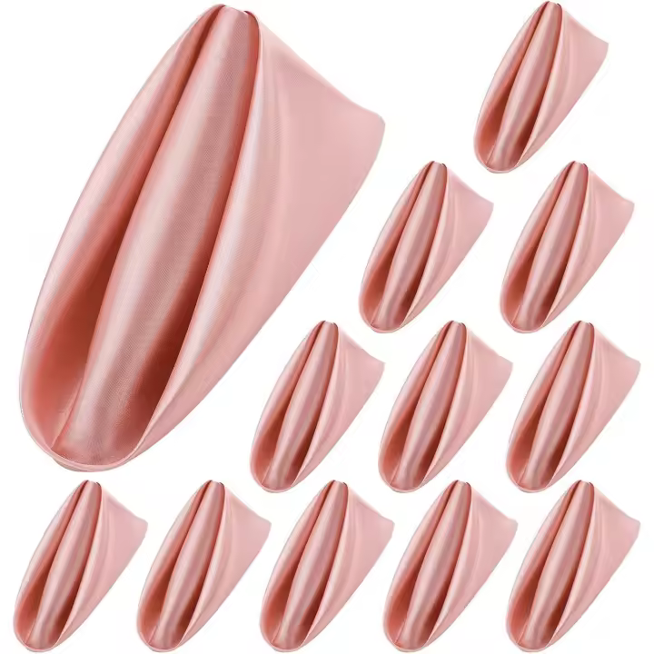 12 servilletas de satén suaves, servilletas de Mesa cuadradas de 17x17 pulgadas para restorante, Boda, Fiesta, decoración de Cunas - 1
