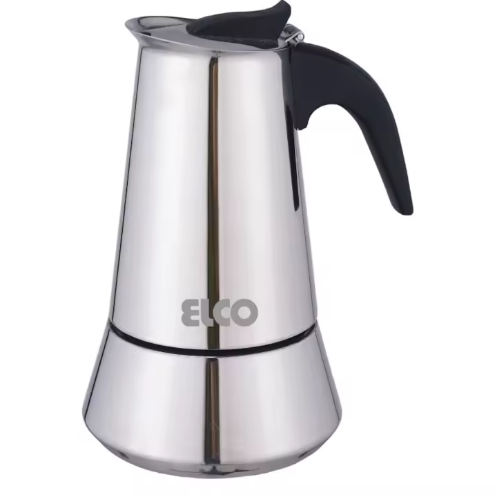 Cafetera Italiana Acero Inoxidable ELCO PC-604ID, 4 Tazas - 1