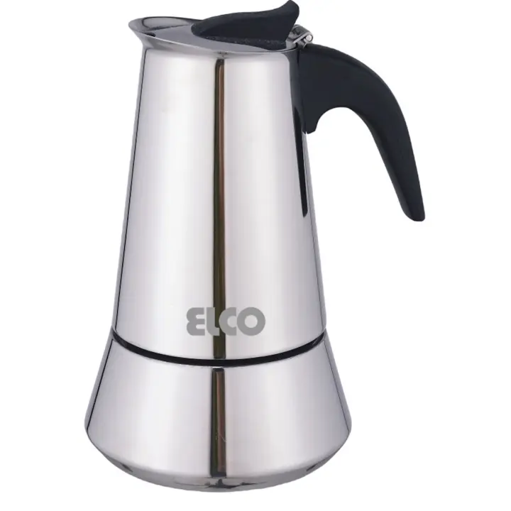 Cafetera Italiana Acero Inoxidable ELCO PC-604ID, 4 Tazas - 1