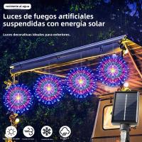 1PC Luces De Fuego Solar Colgantes Con 480LED Estrella, Luces De Cadena Impermeables Para Exterior Con 8 Modos Decoración De Navidad Y Halloween - details 4