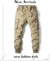 Nuevos Pantalones De Lona Algodón Para Hombre 2024 Pantalones Cargo Casual Tácticos Multibolsillos Estilo Safari Negro Y Caqui Ropa De Trabajo - details 0