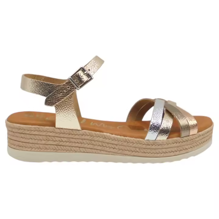 Sandalias marca Oh! My Sandals modelo 5690 en color dorado - 1
